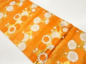 横段に菊・梅模様織出し名古屋帯